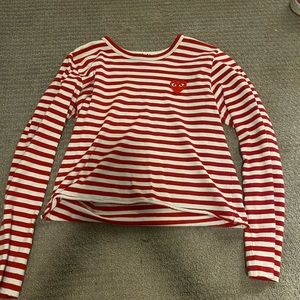 Comme des Garçons PLAY long sleeve stripped shirt